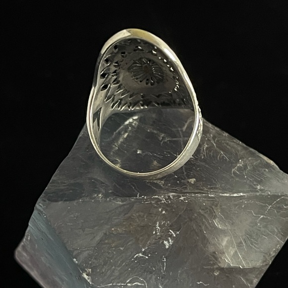 Sterling Silver Handcarved Mandala Ring - Picture 4 of 5